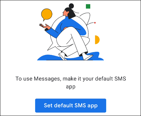 Chọn “Đặt ứng dụng SMS mặc định”