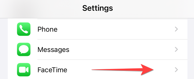 Chuyển đến phần “FaceTime”.